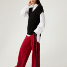 A Little Bird - red stripe trousers