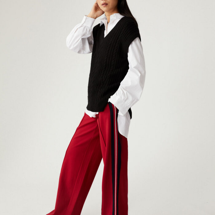 A Little Bird - red stripe trousers
